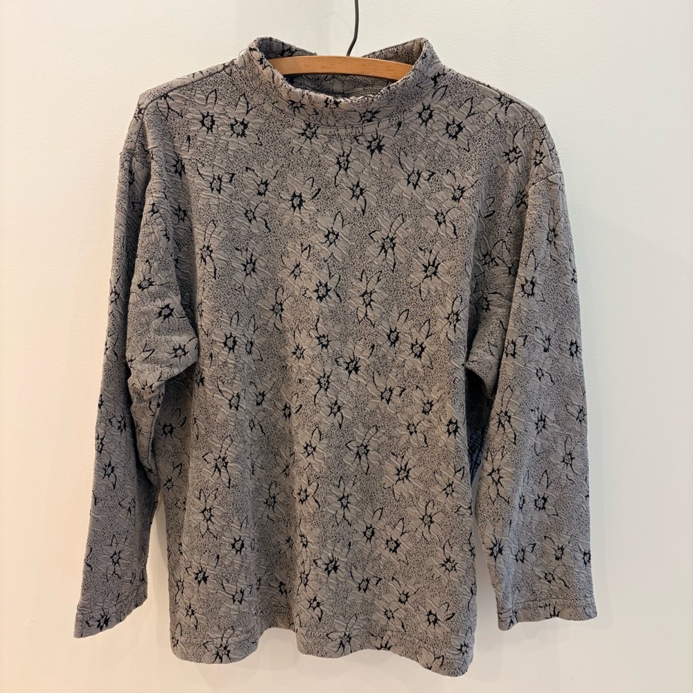 Vintage No Saint Floral Mockneck Longsleeve Top